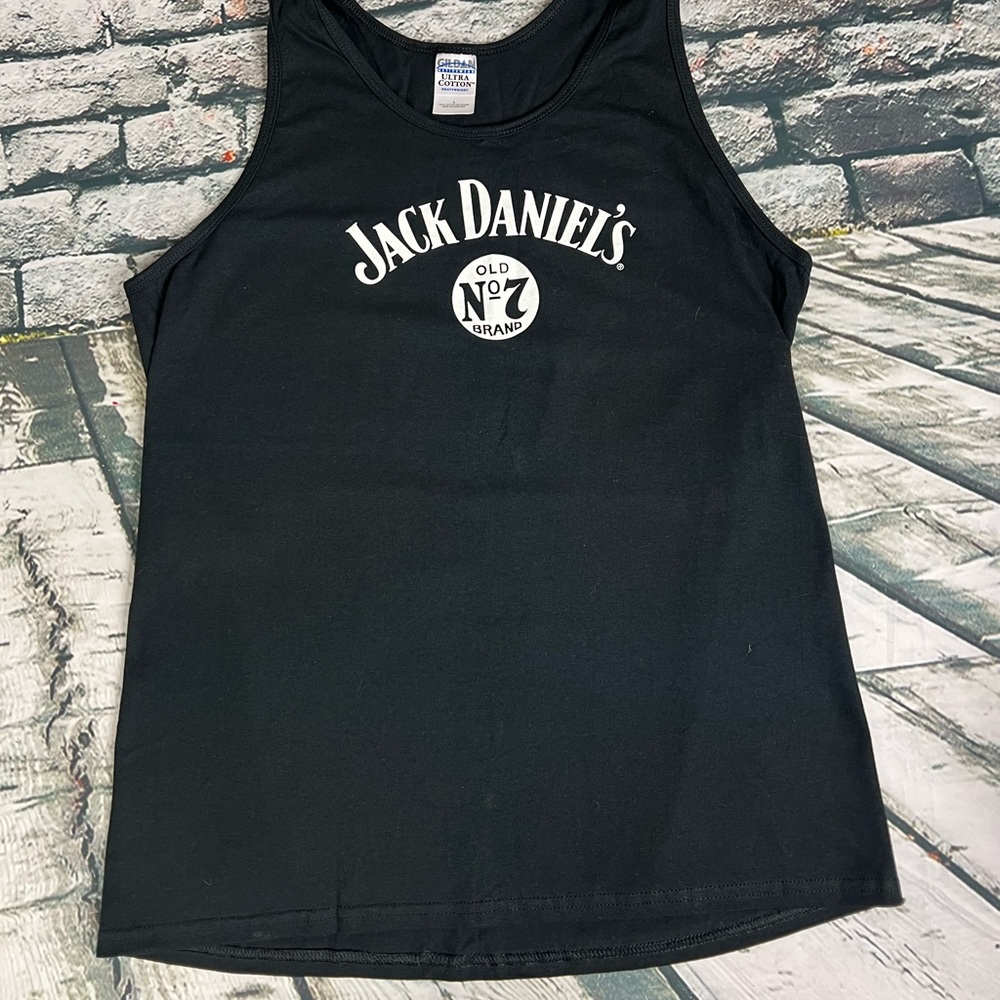 Vtg Jack Daniel’s Old‎ No 7 Brand Black Tank Top Sz L.